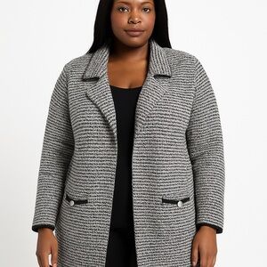 ADRIENNE‎ VITTADINI Black and Gray Pea Coat Size 3X